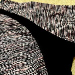 Ideology plus size workout top, size 3X, black white white & pink stripe detail